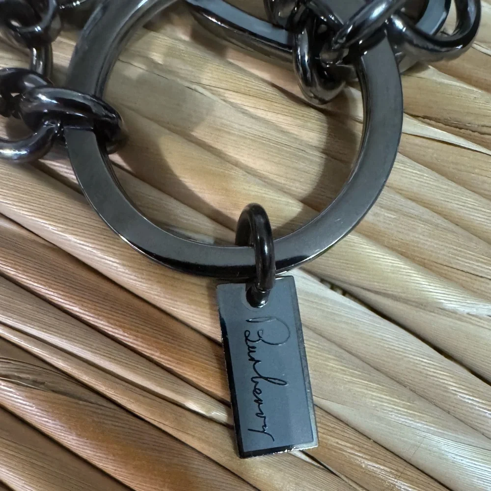 Burberry Handbag and Heel Charm Keychain Silver Tone Designer Bag Charm - Picture 4 of 5